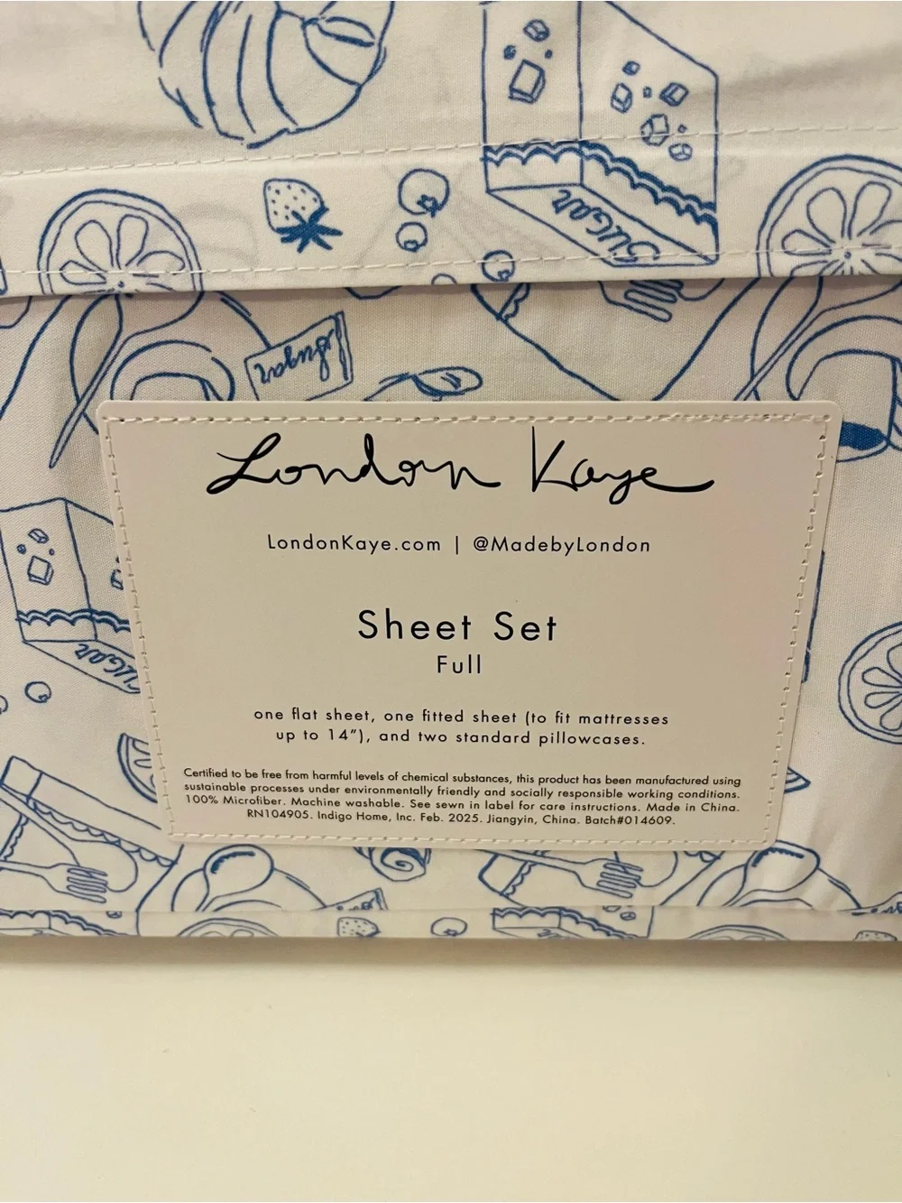 London Kaye Full Sheet Sets Lot of 2 Parisian Pastry & Cafe Espresso Martini